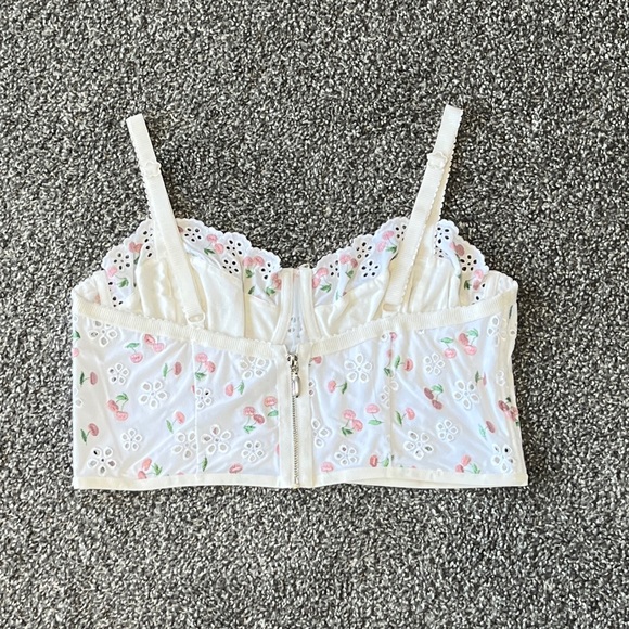 For Love And Lemons Bijou Eyelet Bra - White - Picture 3 of 5